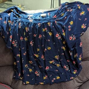 St. John's Bay Blue Ruffled Blouse